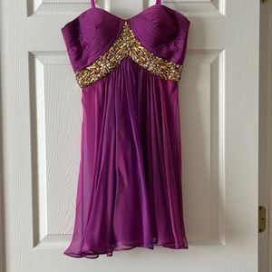 Magenta Cocktail Dress with Sequin Detail